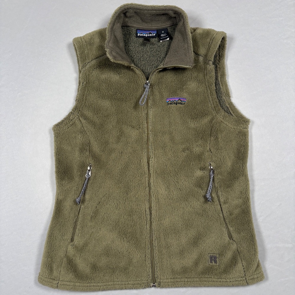 Vintage Patagonia R2 Vest Womens Medium Green Polartec Fleece Made In USA 25125